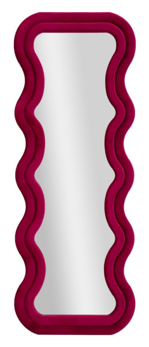 Oglinda de perete Emily fuchsia catifea 60x6x160 cm (dimensiunea oglinzii 42x144 cm) [1]