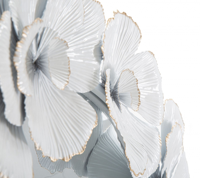 Oglinda de perete Flower,fier/oglinda/MDF, alb/auriu, 82X2.6X85.5 cm [4]