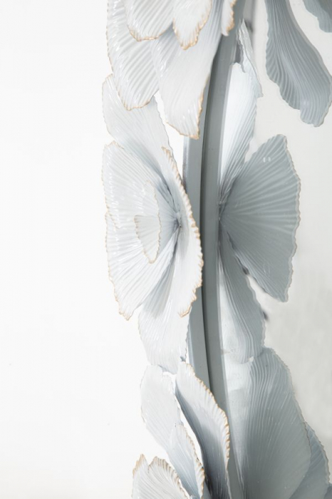 Oglinda de perete Flower,fier/oglinda/MDF, alb/auriu, 82X2.6X85.5 cm [6]