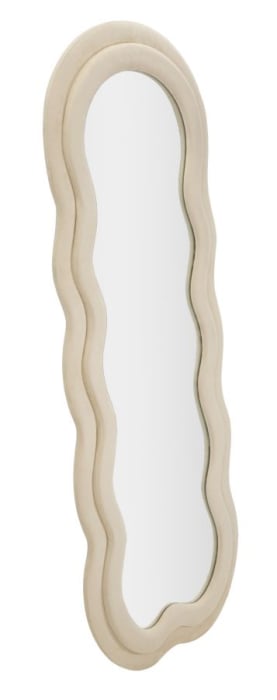 Oglinda de perete Miki crem catifea 60x4x160 cm (dimensiunea oglinzii 39x135 cm) [2]