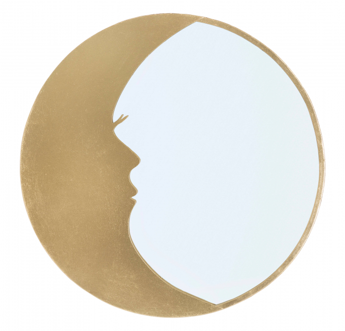Oglinda de perete Moon, Fier/MDF/Oglinda, Auriu, 72,5x72,5x3 cm [2]