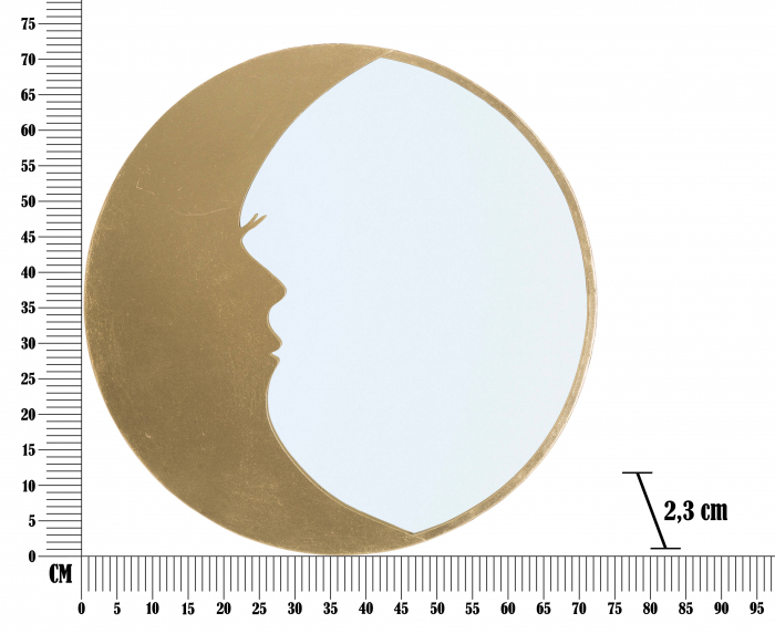 Oglinda de perete Moon, Fier/MDF/Oglinda, Auriu, 72,5x72,5x3 cm [6]