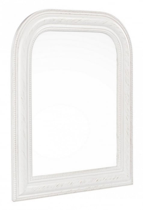Oglinda de perete, Rama din lemn, Alb, 50x2.5x60 cm