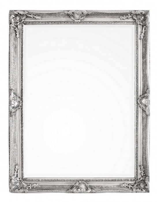 Oglinda dreptunghiulara, Rama din lemn, Gri, 90x120 cm