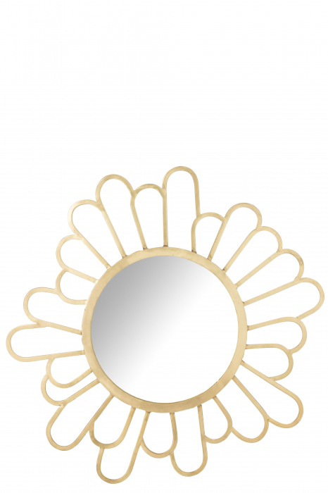 Oglinda Floare, Metal/Sticla, Auriu [2]