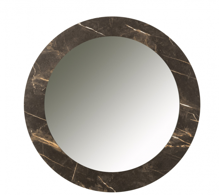 Oglinda Marble Print, Sticla, Maro, 60x2x60 cm