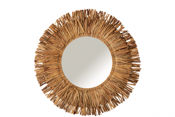 Oglinda Maurice, Bambus/Sticla, Natural, 104x104x8 cm [2]