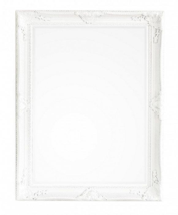 Oglinda Miro dreptunghiulara, Lemn Sticla, Alb, 90x120x cm