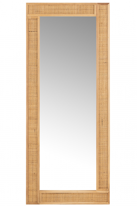 Oglinda Rattan, Sticla, Natural, 50x2x120 cm