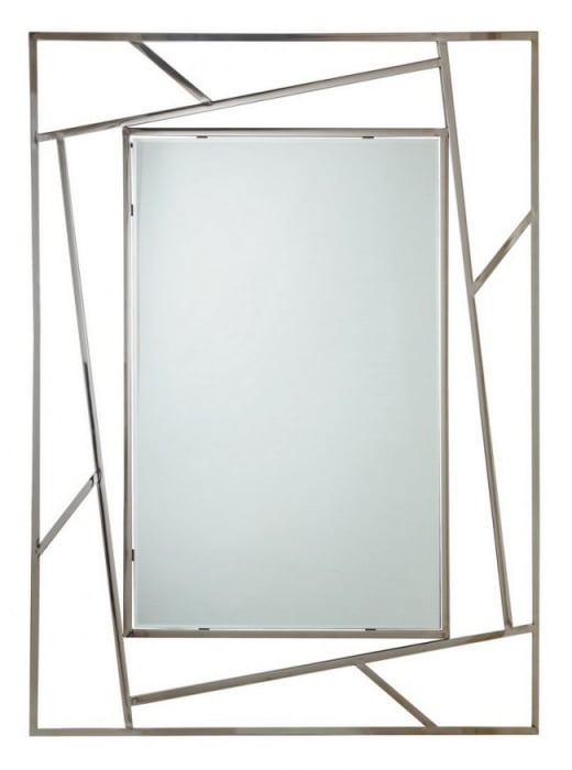 Oglinda Rayan, Otel Sticla, Argintiu, 90x1.5x120 cm