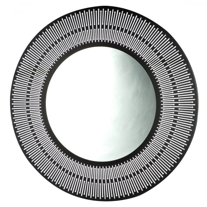 Oglindă, rotundă, Como, Oglindă din sticlă, negru, PU 1, L. 2 cm, D. 76 cm [1]