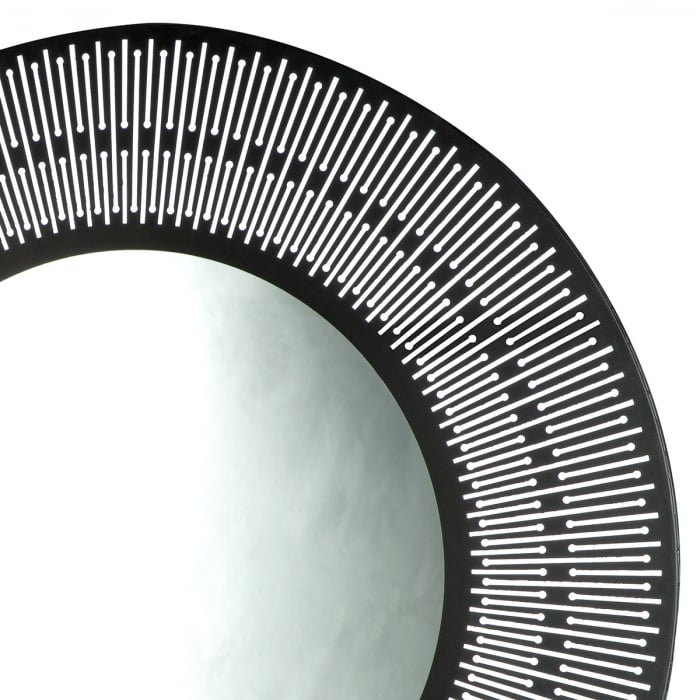Oglindă, rotundă, Como, Oglindă din sticlă, negru, PU 1, L. 2 cm, D. 76 cm [2]