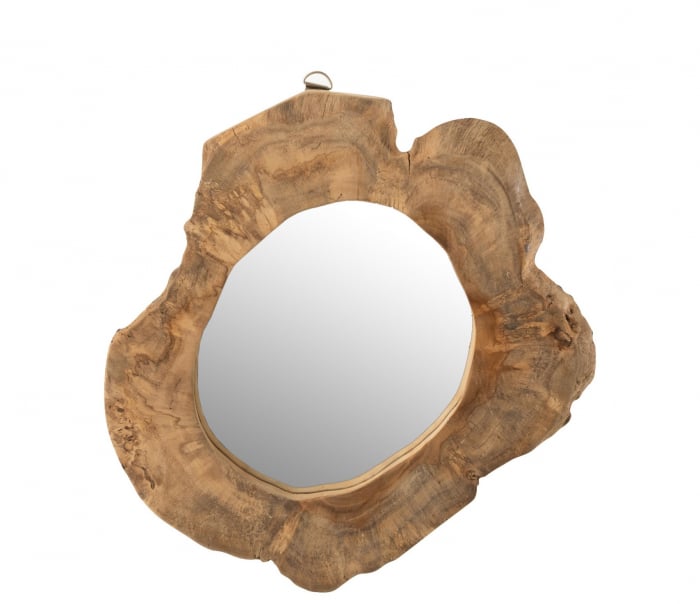 Oglinda Round, Lemn, Natural, 30x30x3 cm