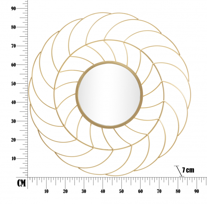 Oglinda Sunflower, Metal/Sticla, Auriu, 88x7 cm [6]