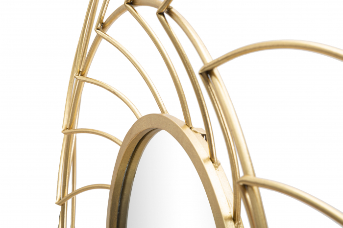 Oglinda Sunflower, Metal/Sticla, Auriu, 88x7 cm [2]