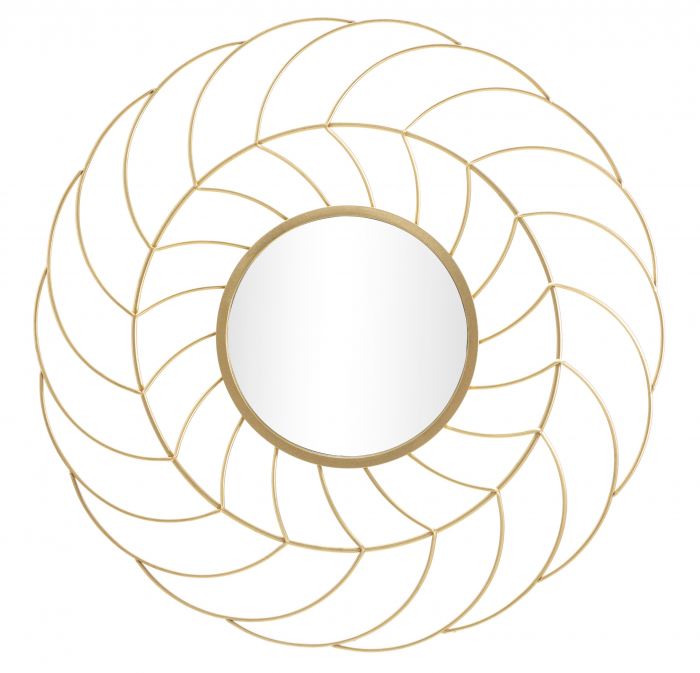 Oglinda Sunflower, Metal/Sticla, Auriu, 88x7 cm [5]