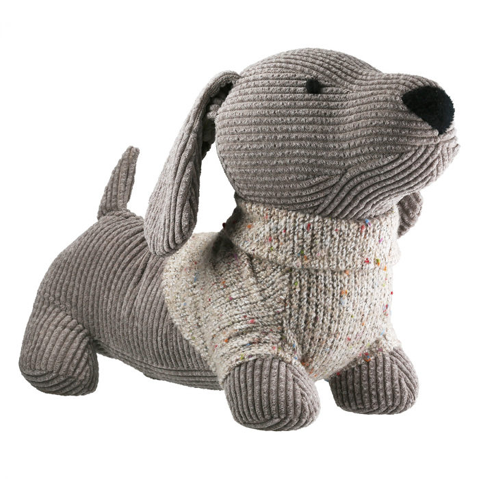 Opritor ușă, Câine, Bruno, Motiv Teckel, Poliester, gri, PU 3, L. 10 cm, L. 30 cm, H. 21 cm [2]