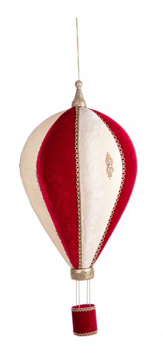 Ornament balon, Lucrezia, rosu-fildes H90