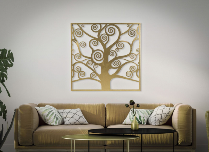 Panou arborele vieții, auriu cm 90x2,2x90 [4]