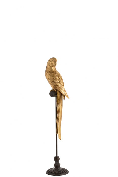 Figurina Papagal, Compozit, Auriu, 13.5x13x65 cm