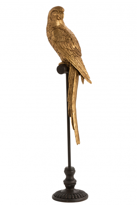 Decoratiune Papagal, Compozit, Auriu, 20.5x19x102 cm Jolipa