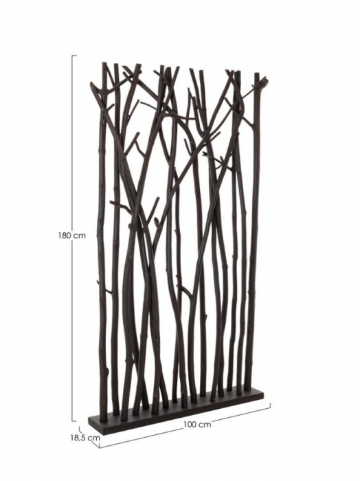 Paravan AILI, lemn, negru, 100x18.5x180cm [2]