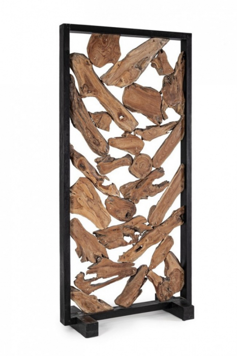 Paravan din lemn, lemn, maro, 100×9 40x200cm 100x9