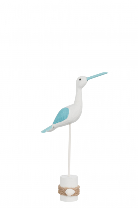 Pasare Bird, Lemn, Albastru, 23x6x36 cm