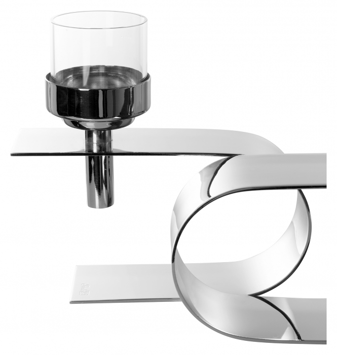PASSIONA, Suport de lumanari pentru tea lights, inclusiv Pahare, nichel, 25x11x15,5 cm [4]