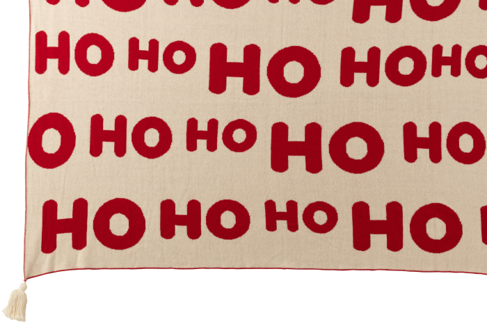 Patura Hohoho din poliester, Craciun, rosu/alb [3]