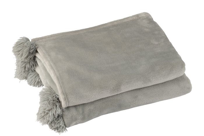 Patura plaid, Material sintetic, Gri, 170x130x1 [2]