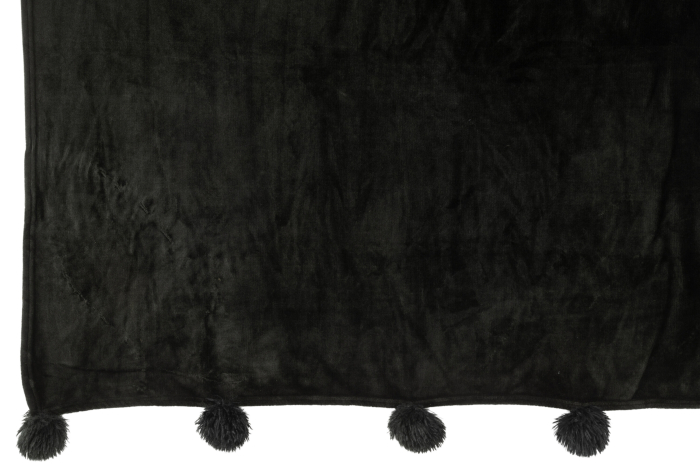 Patura plaid, Material sintetic, Negru, 170x130x1 [4]