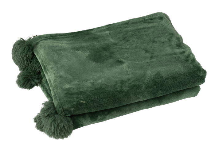 Patura plaid, Material sintetic, Verde, 170x130x1 [2]