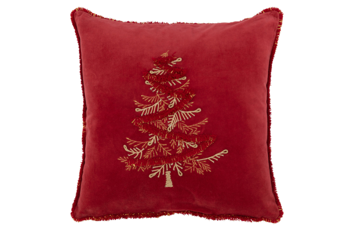 Pernă decorativă, Tree Textil Roșu/Auriu [1]