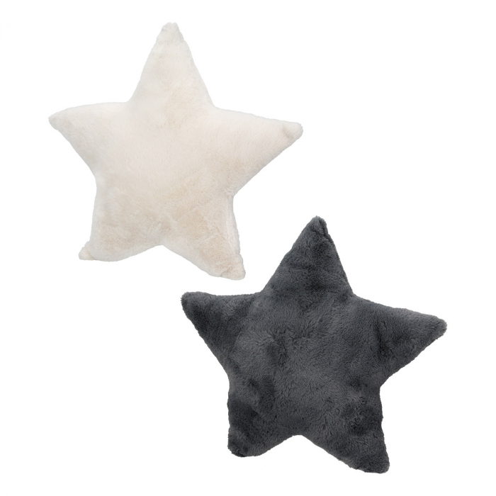 Pernă, Star, Plush, Pânză, crem, gri, PU 4, 2 buc. asortate, L. 13 cm, L. 45 cm, H. 43 cm [4]