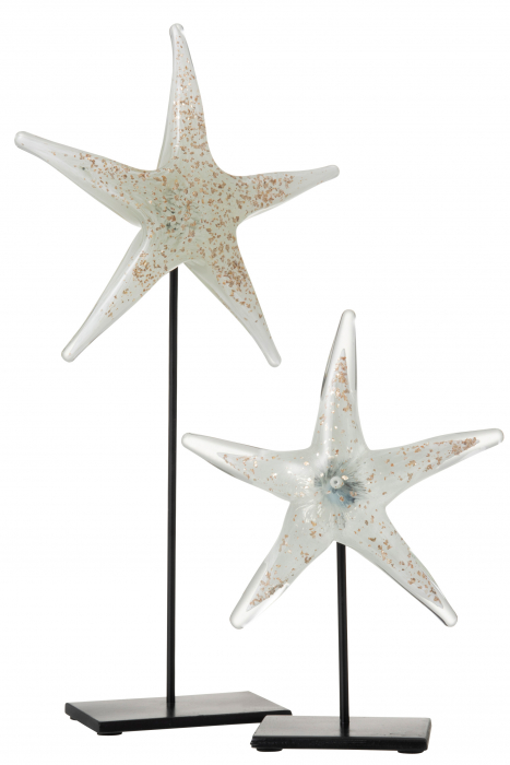 Decoratiune Peste, Sticla, Alb, 22x8x42 cm [2]