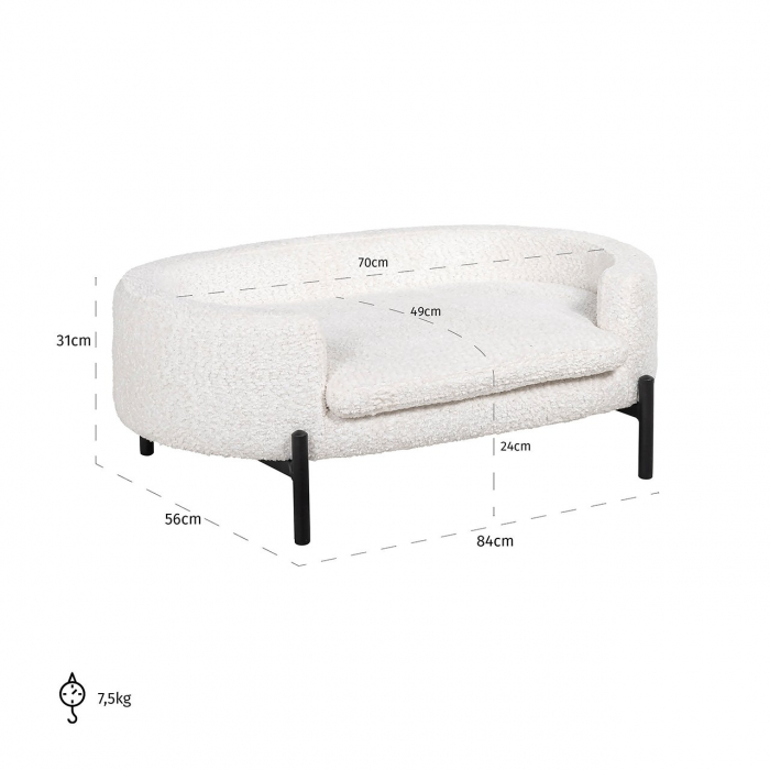 Pat pentru animale de companie Dolly, Alb (Sheep 02 alb), Dims: 31.0 x 84.0 x 56.0 cm [4]