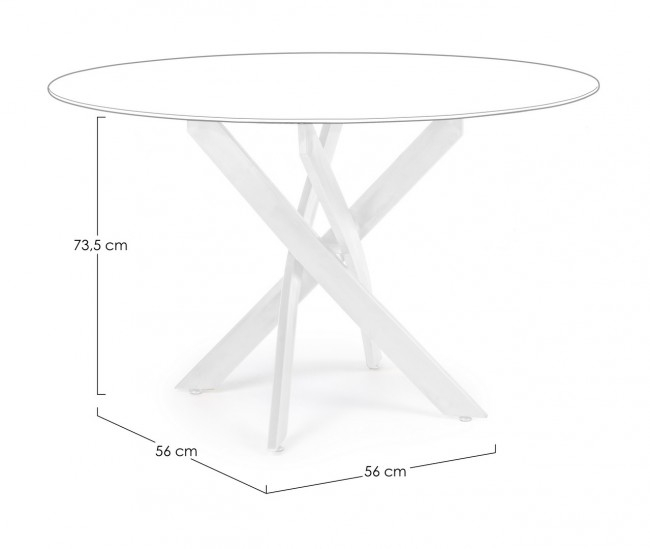 Baza masa George, Otel, Alb, 56x56x73.5 cm [2]