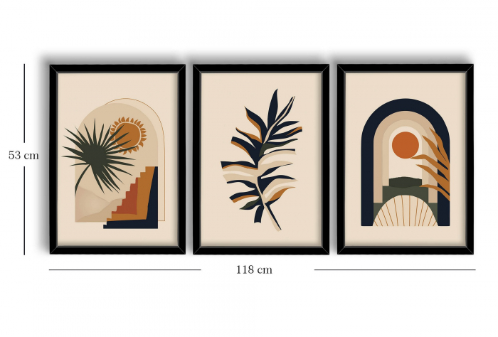 Pictură decorativă MDF cu rame (3 bucăți) [2]