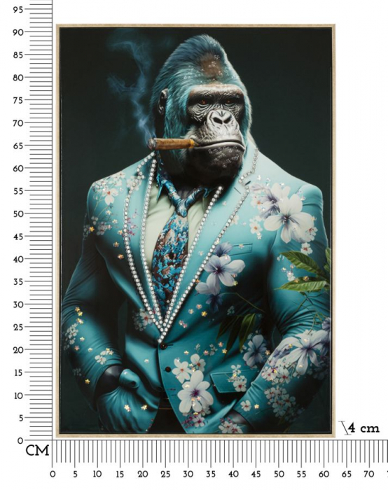 Pictură pe pânză lăcuită, KONGY -a- ramă inclusă 62x4x92 cm [7]