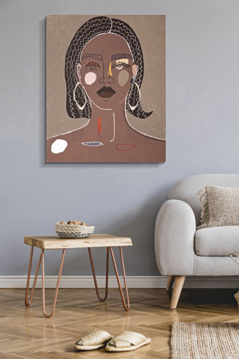 Tablou TRIBAL -B-, Maro, Lemn/Canvas, 100x80x2.8 cm [4]