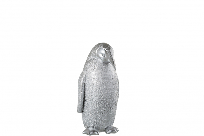 Pinguin, Compozit, Argintiu, 12x13x25 cm