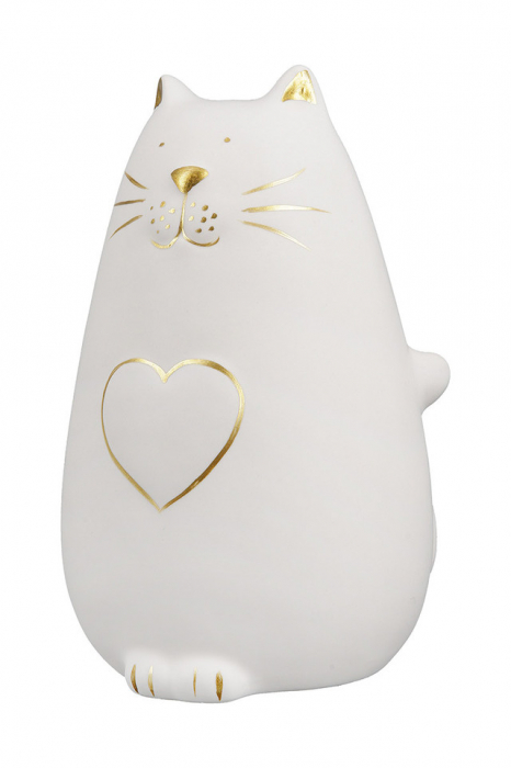 Pisica din ceramica Kitty cu inima