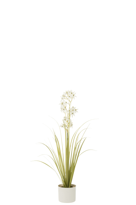 Planta artificiala, Material sintetic, Alb , 15x15x92 [1]