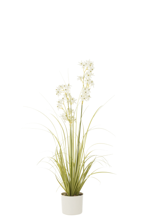 Planta artificiala, Material sintetic, Alb , 18x18x116 [1]