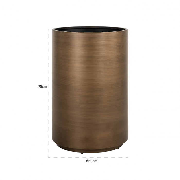 Jardinieră Dira 50Ø (Auriu periat), Dims: 75.0 x 50.0 x 50.0 cm [2]