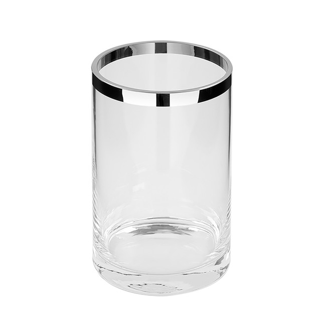 PLATINUM, Vază cu margine din platină, transparentă, h.18,  d.12 cm [2]