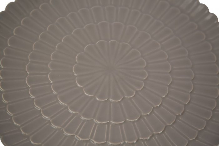 Platou decorativ Flower, portelan, gri, 33X2.5  cm [3]