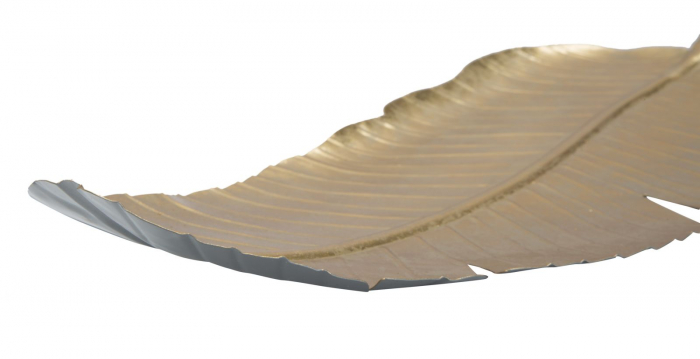 Platou decorativ Leaf glam, fier, auriu, 18X2X55  cm [4]