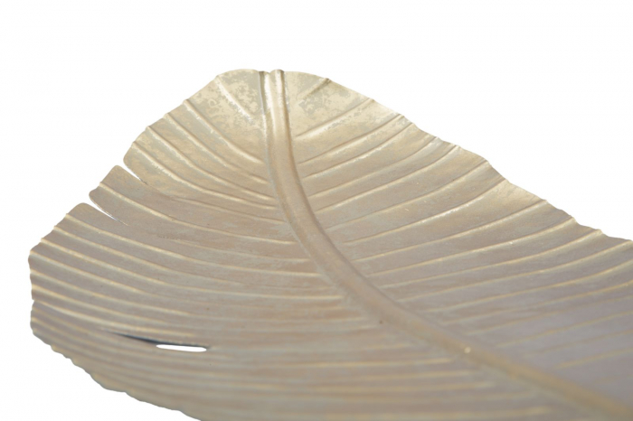 Platou decorativ Leaf glam, fier, auriu, 18X2X55  cm [7]